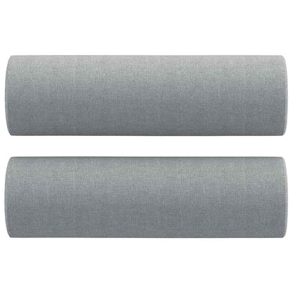 3Dílná Sedací Souprava S Polštáři Světle Šedá Textil