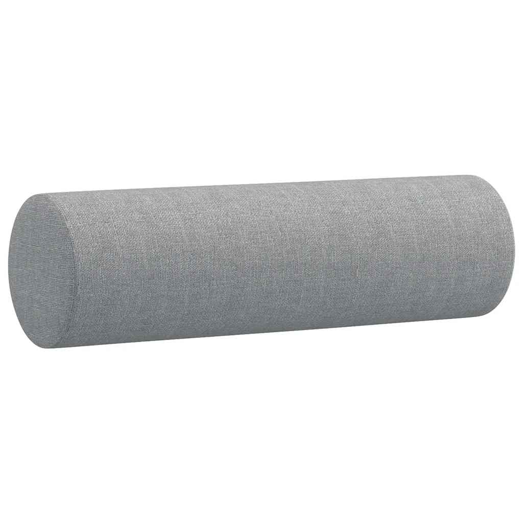 3Dílná Sedací Souprava S Polštáři Světle Šedá Textil