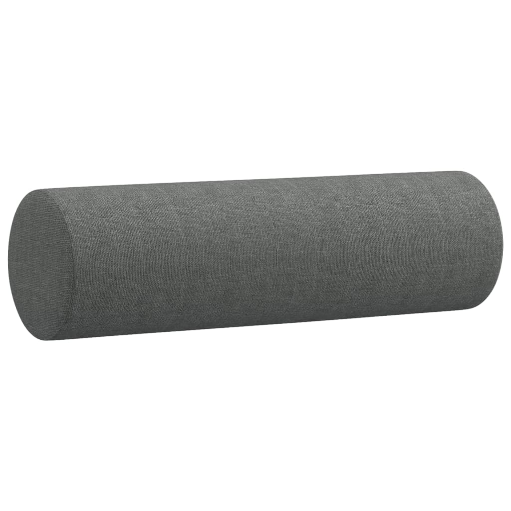 3Dílná Sedací Souprava S Polštáři Tmavě Šedá Textil