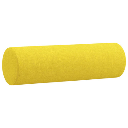 3Dílná Sedací Souprava S Polštáři Světle Žlutá Textil