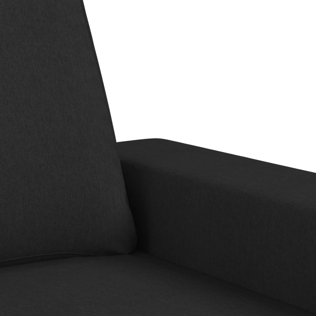 3Dílná Sedací Souprava Černá Textil