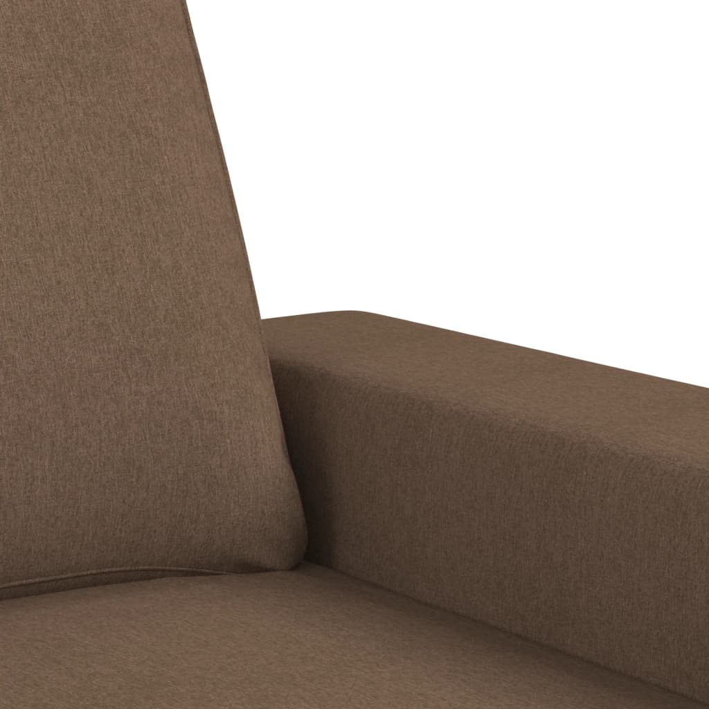 3Dílná Sedací Souprava Hnědá Textil