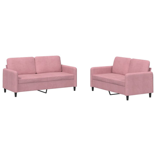 2Dílná Sedací Souprava Růžová Samet