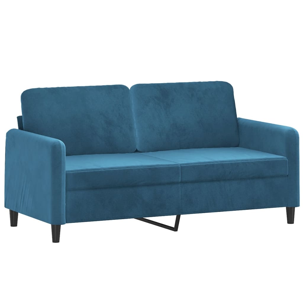 3Dílná Sedací Souprava Modrá Samet