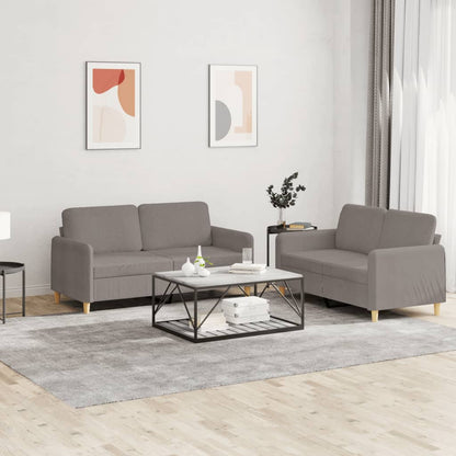2Dílná Sedací Souprava S Poduškami Taupe Textil