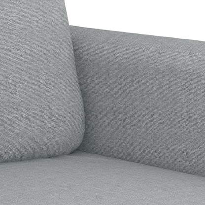 3Dílná Sedací Souprava S Poduškami Světle Šedá Textil
