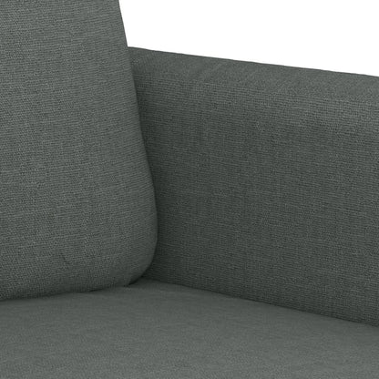 3Dílná Sedací Souprava S Poduškami Tmavě Šedá Textil