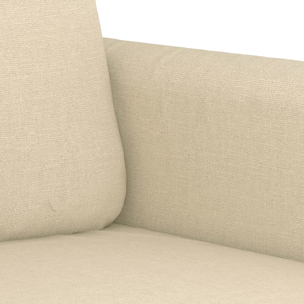 3Dílná Sedací Souprava S Poduškami Krémová Textil