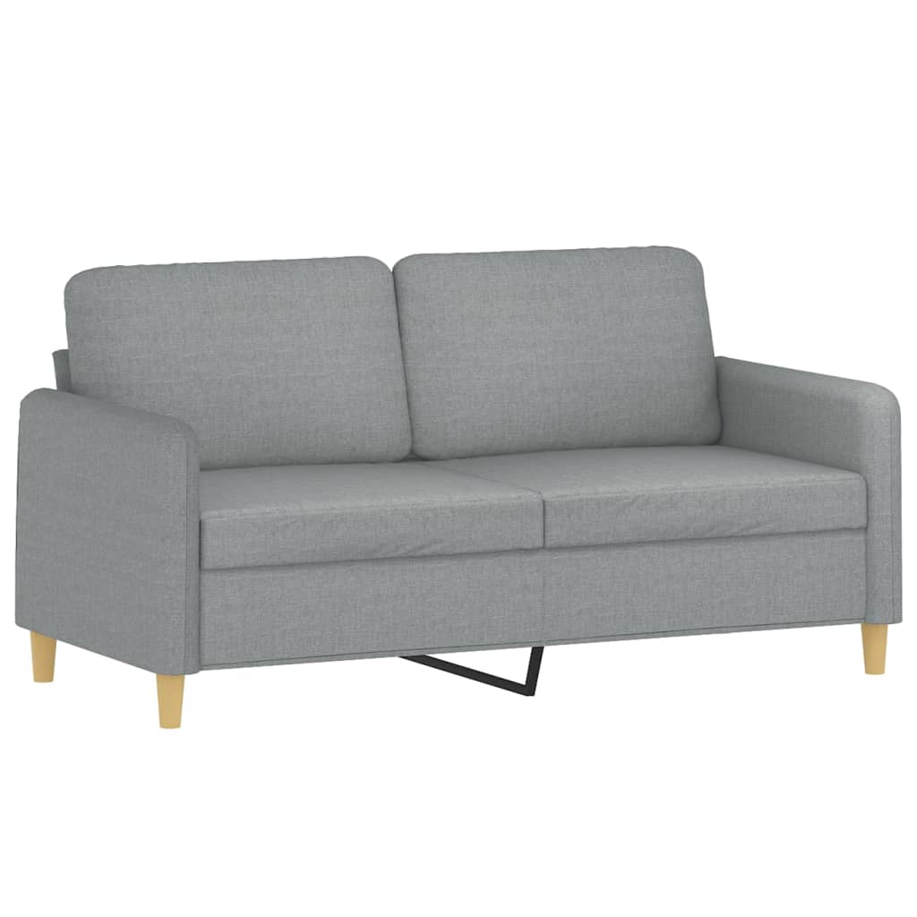 2Dílná Sedací Souprava S Polštáři Světle Šedá Textil
