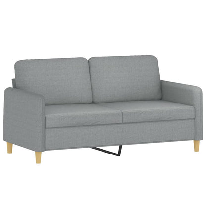 2Dílná Sedací Souprava S Polštáři Světle Šedá Textil