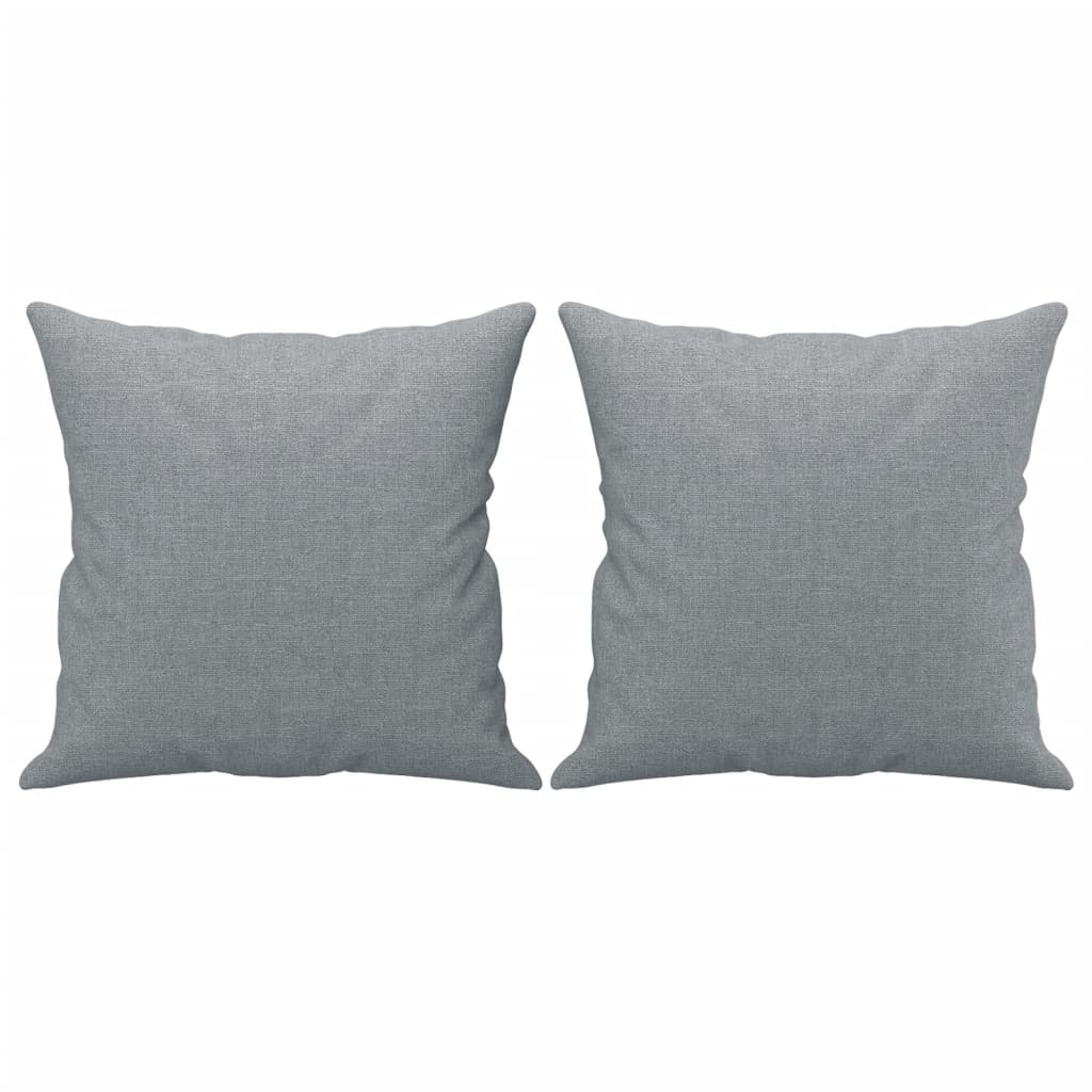 2Dílná Sedací Souprava S Polštáři Světle Šedá Textil