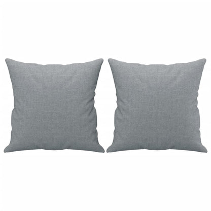 2Dílná Sedací Souprava S Polštáři Světle Šedá Textil