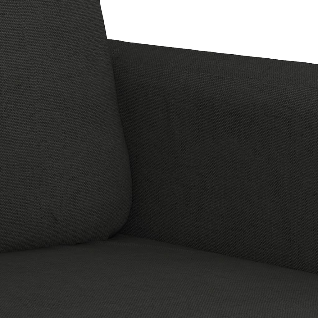 2Dílná Sedací Souprava S Polštáři Černá Textil