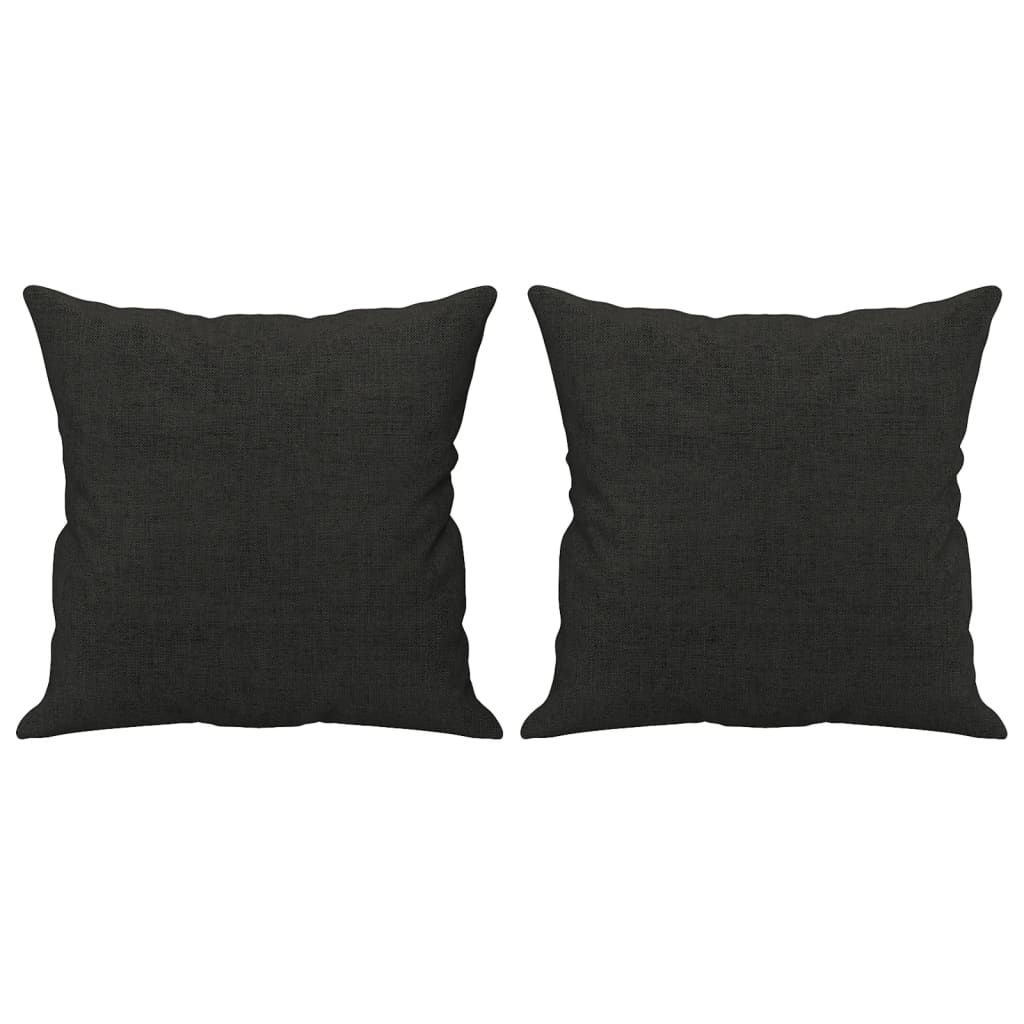2Dílná Sedací Souprava S Polštáři Černá Textil