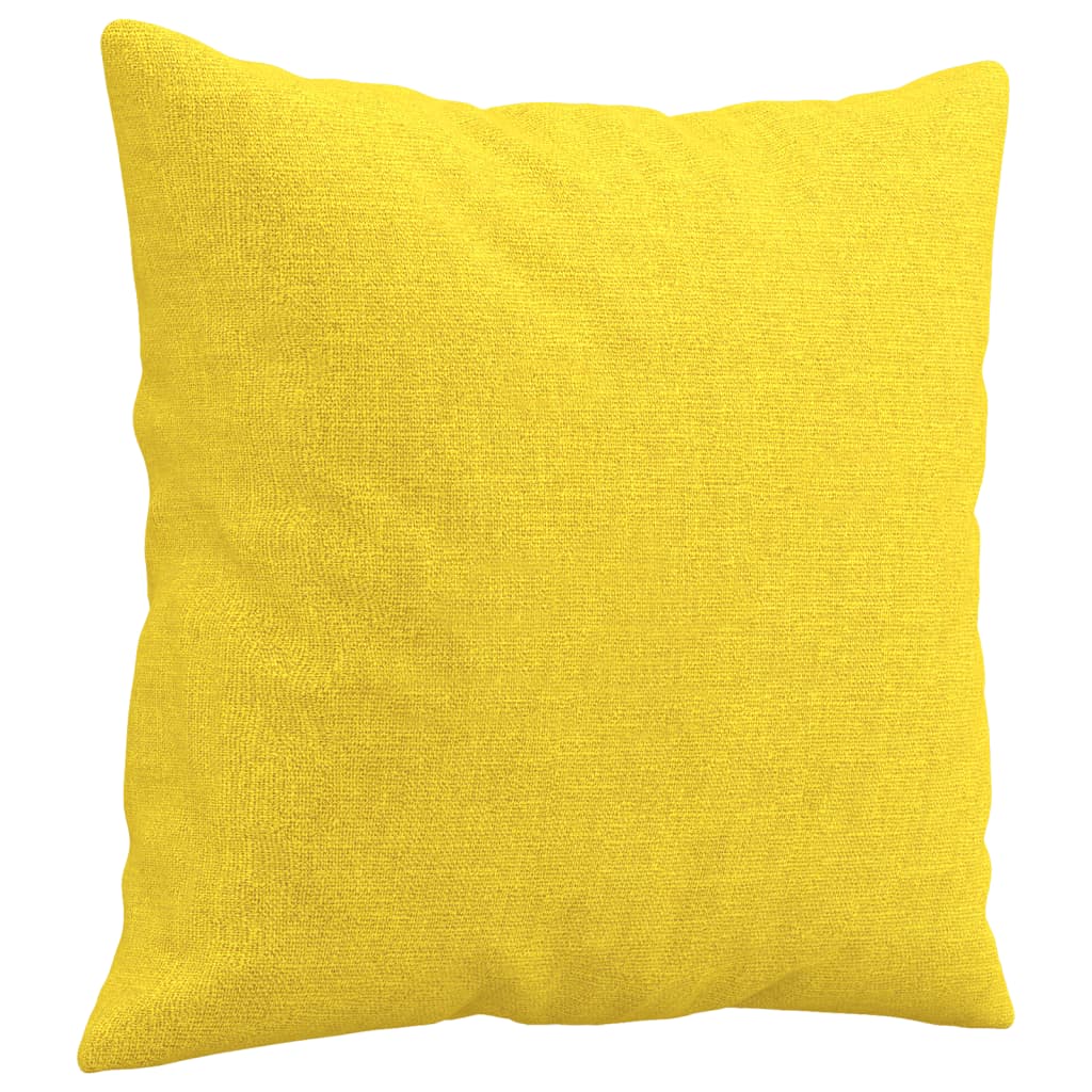2Dílná Sedací Souprava S Polštáři Světle Žlutá Textil