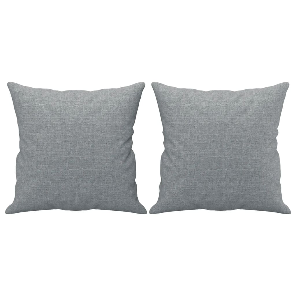 3Dílná Sedací Souprava S Polštáři Světle Šedá Textil