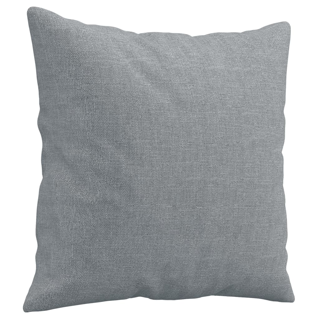 3Dílná Sedací Souprava S Polštáři Světle Šedá Textil