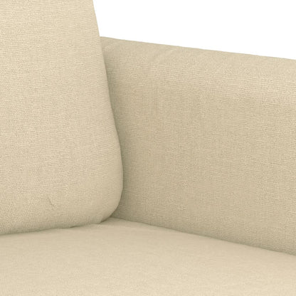 3Dílná Sedací Souprava S Polštáři Krémová Textil