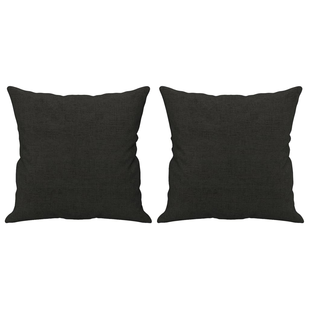 3Dílná Sedací Souprava S Polštáři Černá Textil