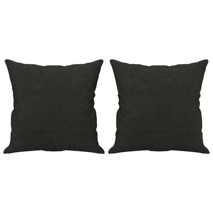 3Dílná Sedací Souprava S Polštáři Černá Textil