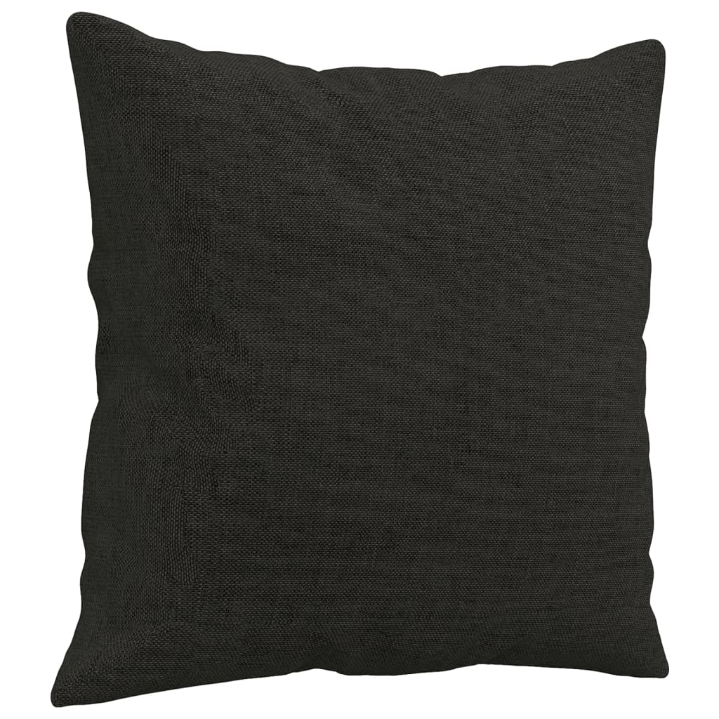 3Dílná Sedací Souprava S Polštáři Černá Textil