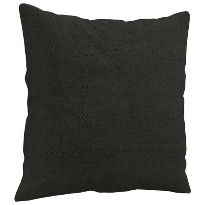 3Dílná Sedací Souprava S Polštáři Černá Textil