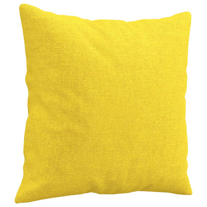3Dílná Sedací Souprava S Polštáři Světle Žlutá Textil