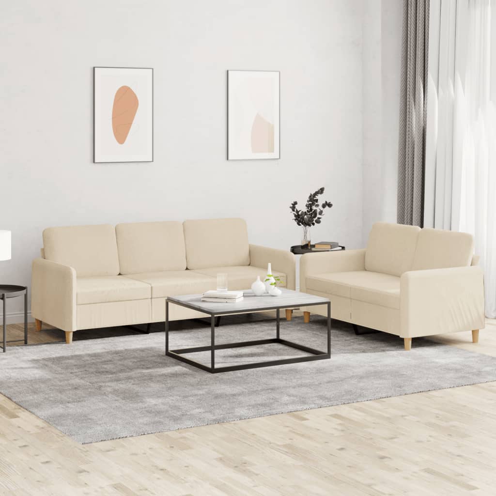 2Dílná Sedací Souprava S Poduškami Textil