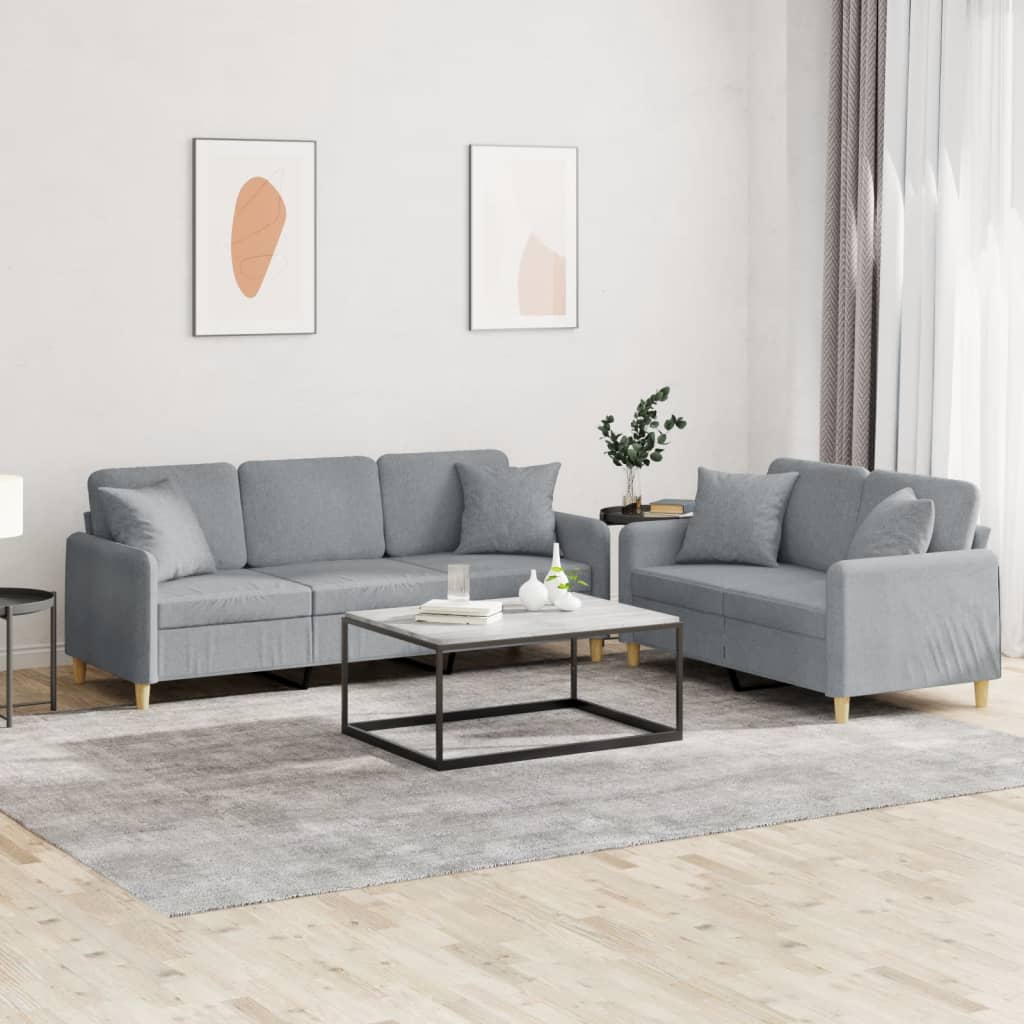 2Dílná Sedací Souprava S Poduškami Textil