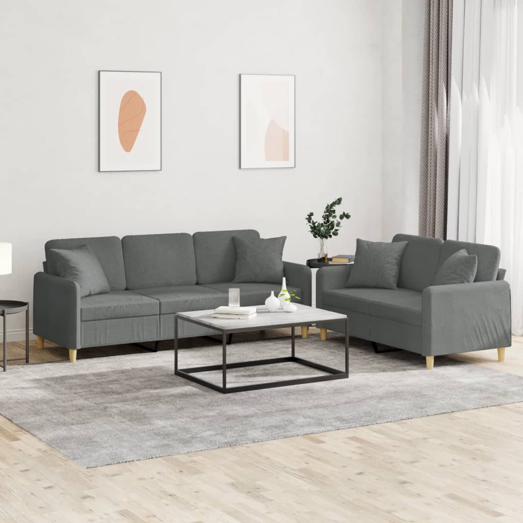 2Dílná Sedací Souprava S Poduškami Textil