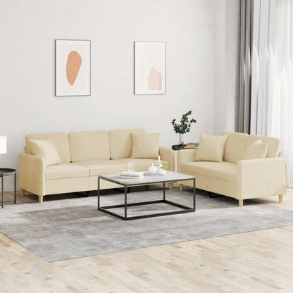 2Dílná Sedací Souprava S Poduškami Textil