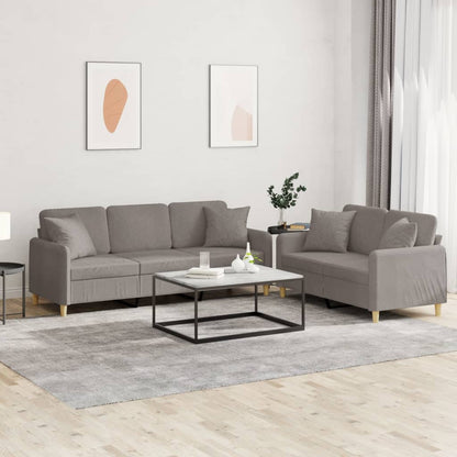 2Dílná Sedací Souprava S Poduškami Textil