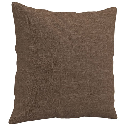 3Dílná Sedací Souprava S Polštáři Hnědá Textil