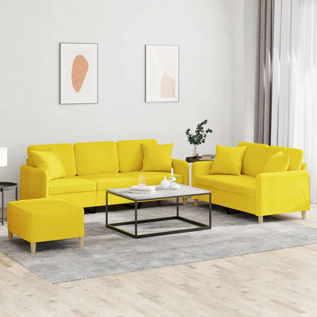 2Dílná Sedací Souprava S Poduškami Textil