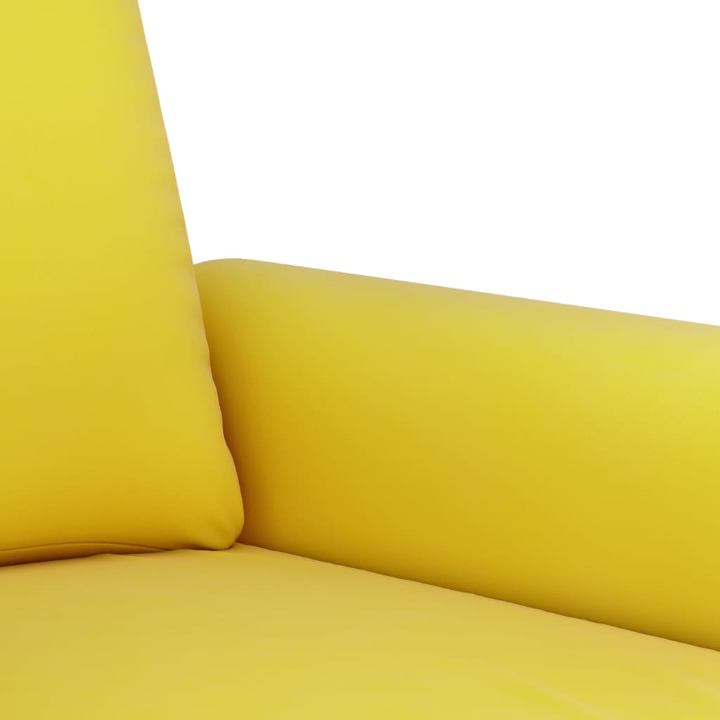 3Dílná Sedací Souprava S Poduškami Žlutá Samet