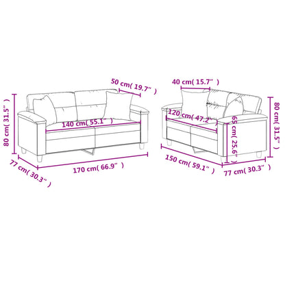 2Dílná Sedací Souprava S Polštáři Mikrovlákno