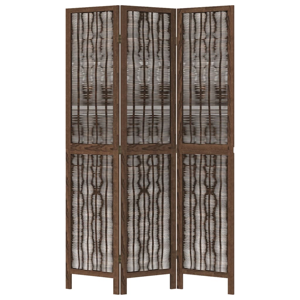 Paraván 3Dílný Tmavě Hnědý Masivní Dřevo Pavlovnie