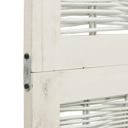 Paraván 5Dílný Bílý Masivní Dřevo Pavlovnie