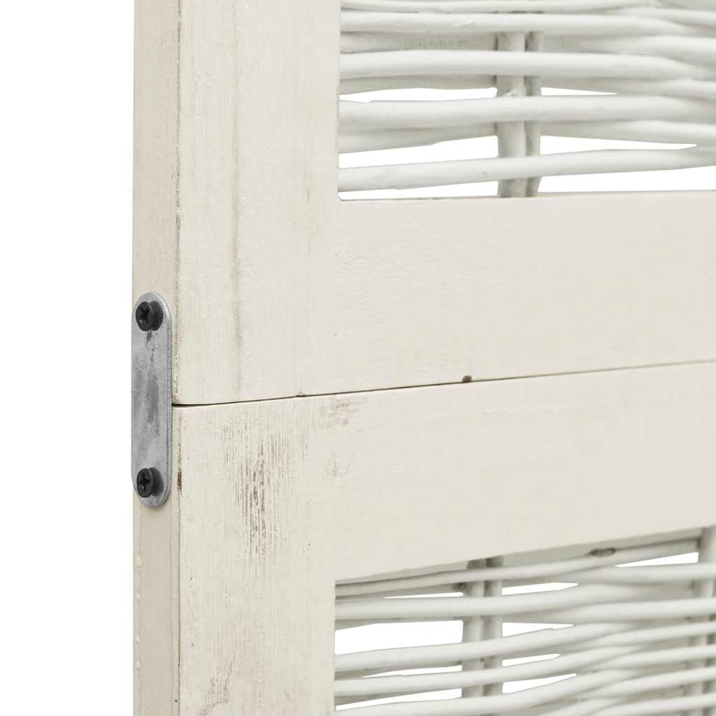 Paraván 5Dílný Bílý Masivní Dřevo Pavlovnie