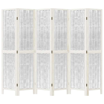 Paraván 6Dílný Bílý Masivní Dřevo Pavlovnie
