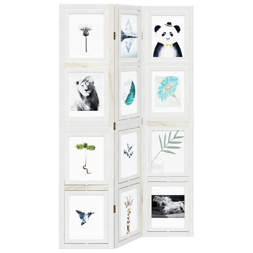 Paraván 3Dílný Bílý Masivní Dřevo Pavlovnie