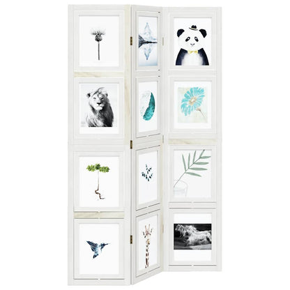 Paraván 3Dílný Bílý Masivní Dřevo Pavlovnie