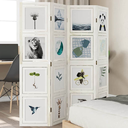 Paraván 3Dílný Bílý Masivní Dřevo Pavlovnie