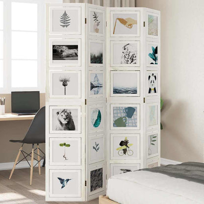 Paraván 3Dílný Bílý Masivní Dřevo Pavlovnie