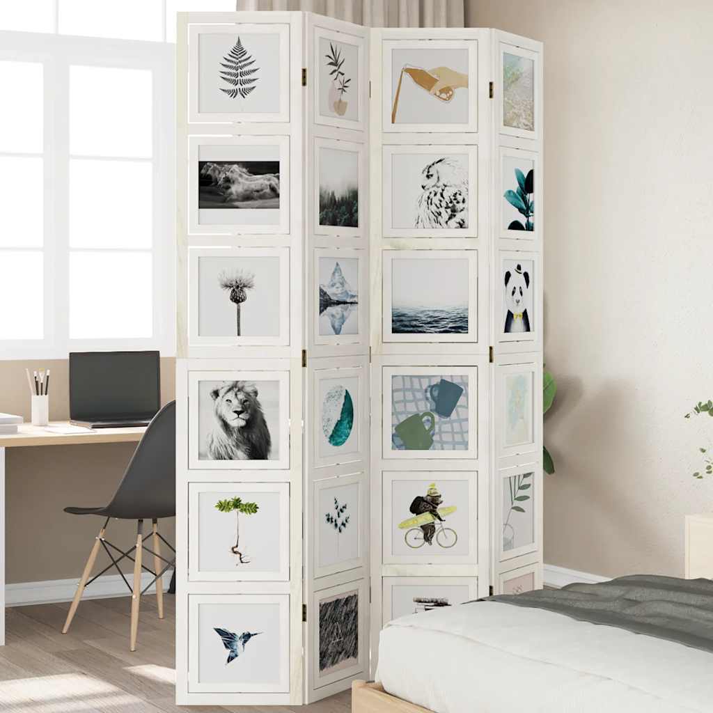 Paraván 3Dílný Bílý Masivní Dřevo Pavlovnie