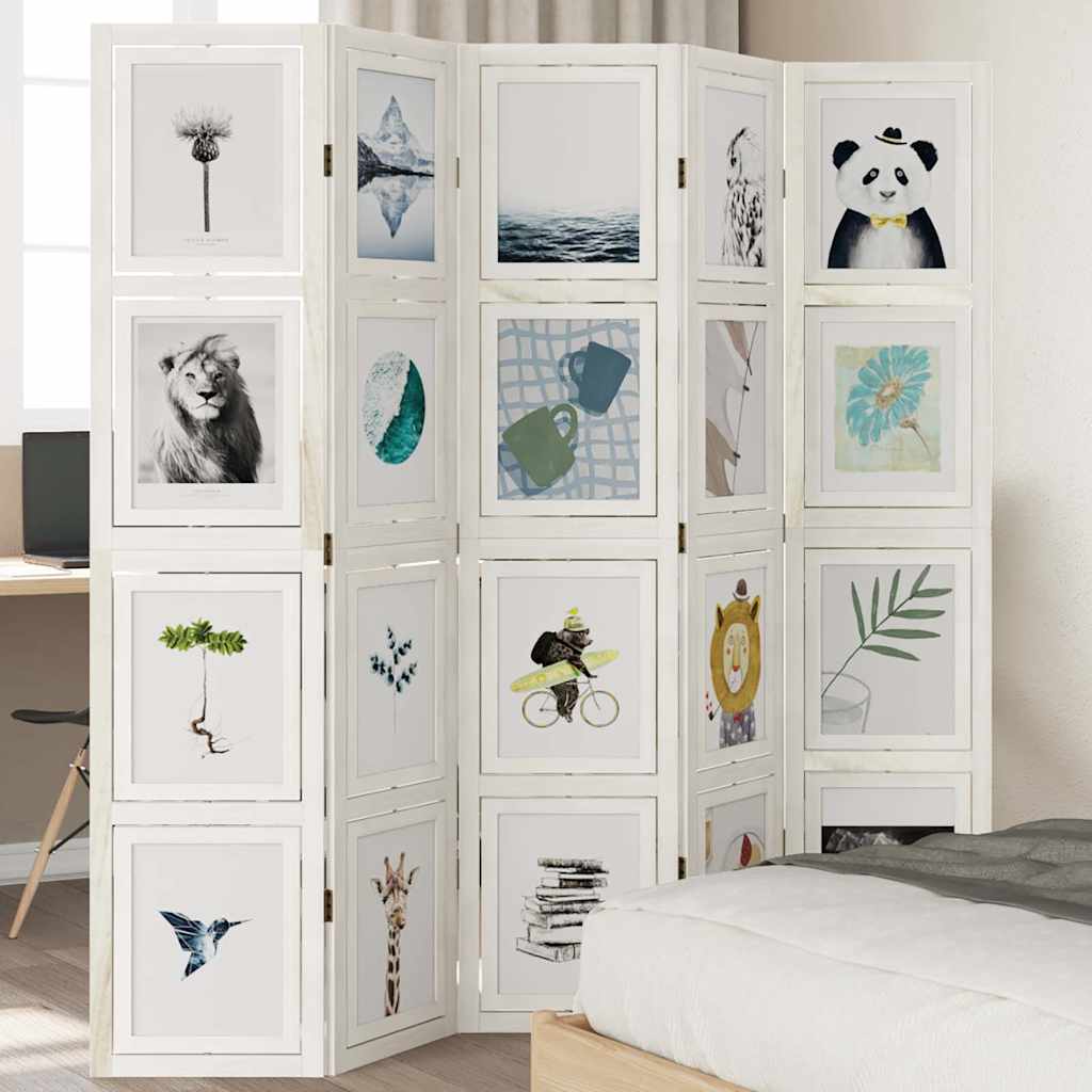 Paraván 3Dílný Bílý Masivní Dřevo Pavlovnie