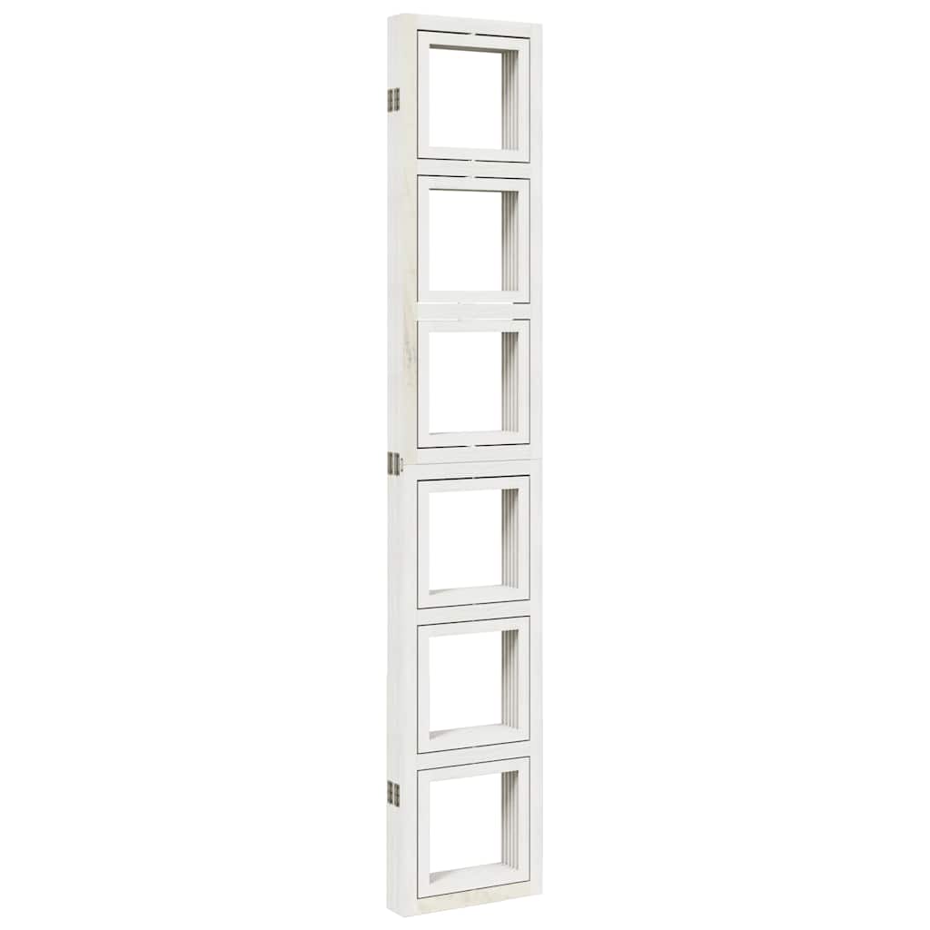 Paraván 5Dílný Bílý Masivní Dřevo Pavlovnie