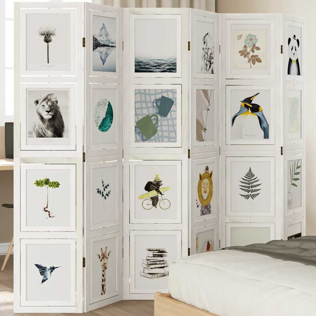 Paraván 3Dílný Bílý Masivní Dřevo Pavlovnie