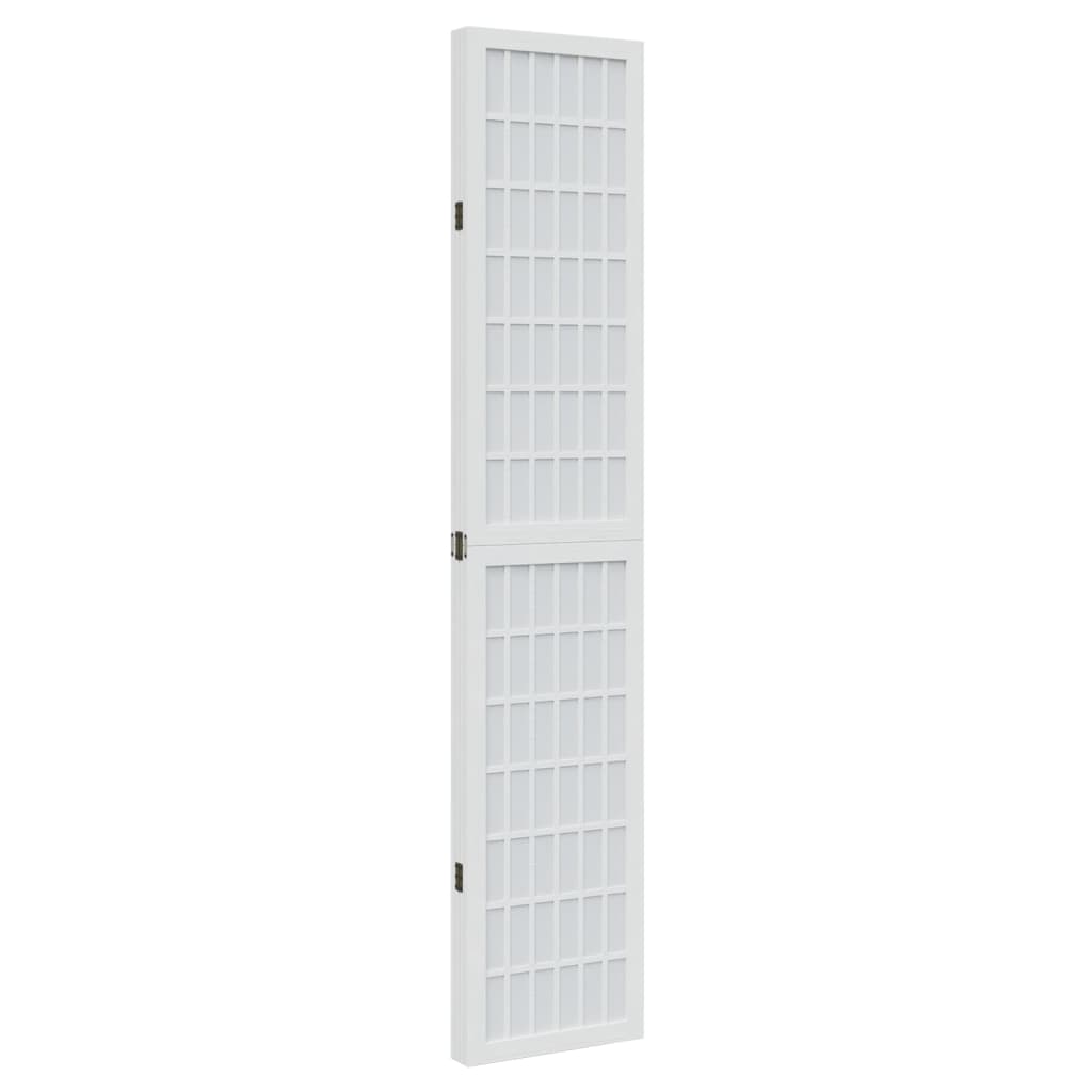 Paraván 4Dílný Bílý Masivní Dřevo Pavlovnie