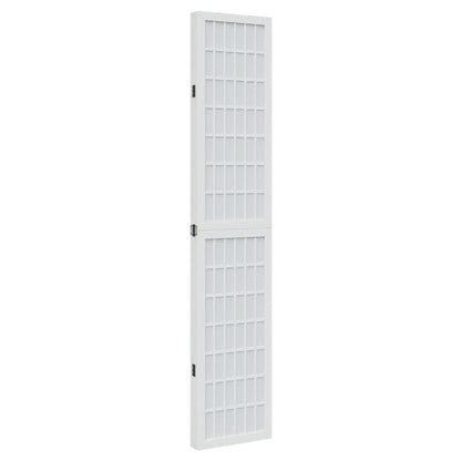 Paraván 4Dílný Bílý Masivní Dřevo Pavlovnie